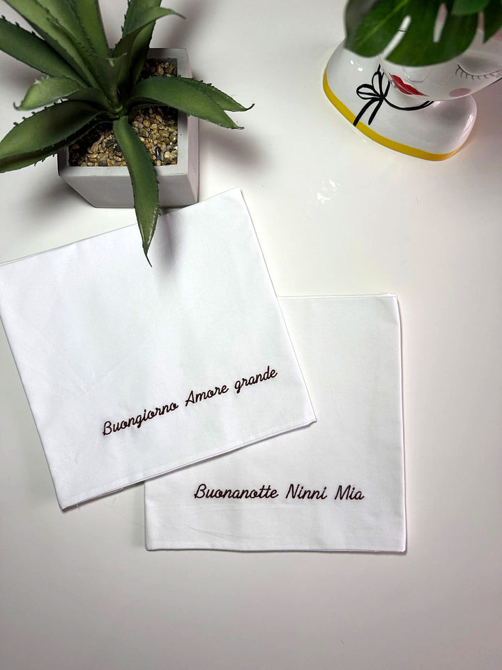 Federe in cotone con ricamo personalizzato, vista 5