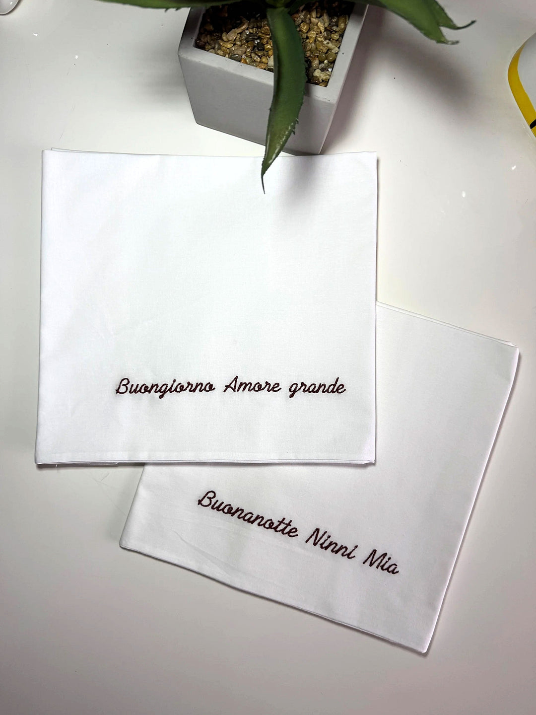Federe in cotone con ricamo personalizzato, vista 6