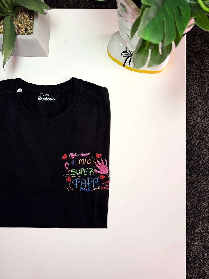 T-shirt personalizzata con ricamo foto a colori, ulteriore vista prodotto