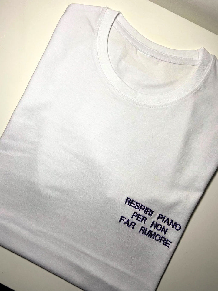 T-shirt personalizzabile in cotone bianco 190gr con scritta &