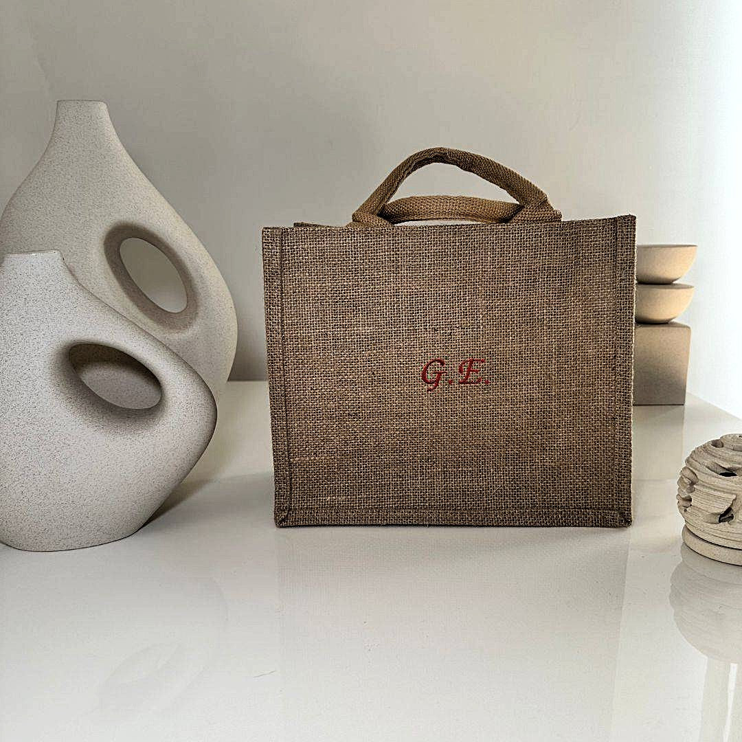 Borsa in juta Small personalizzata con iniziali, vista 3