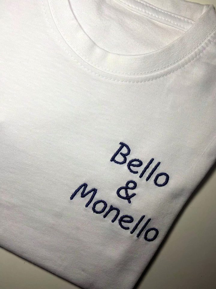 T-shirt bimbo personalizzata ricamata, vista d&