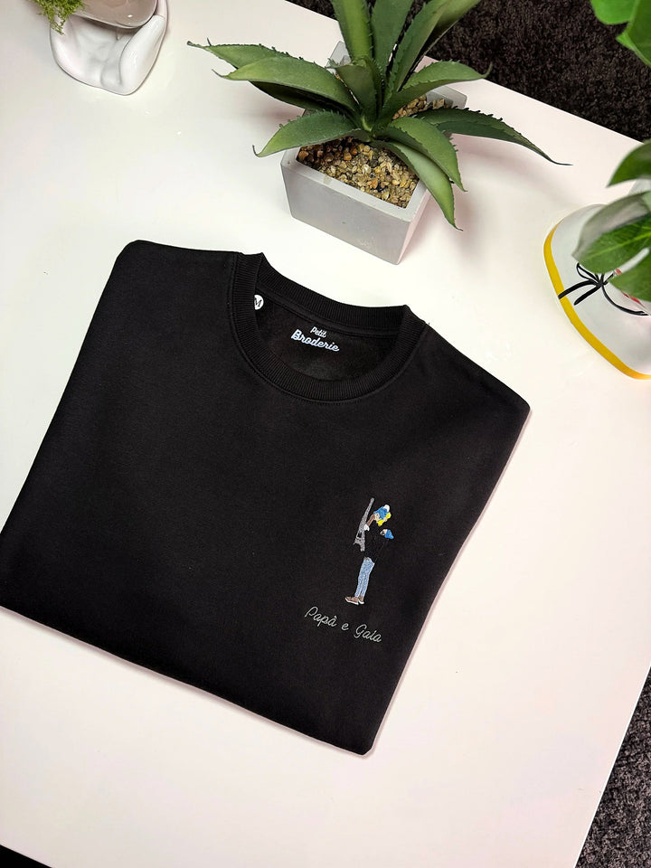 Felpa personalizzata con foto unica, design con immagine di un uomo con chitarra